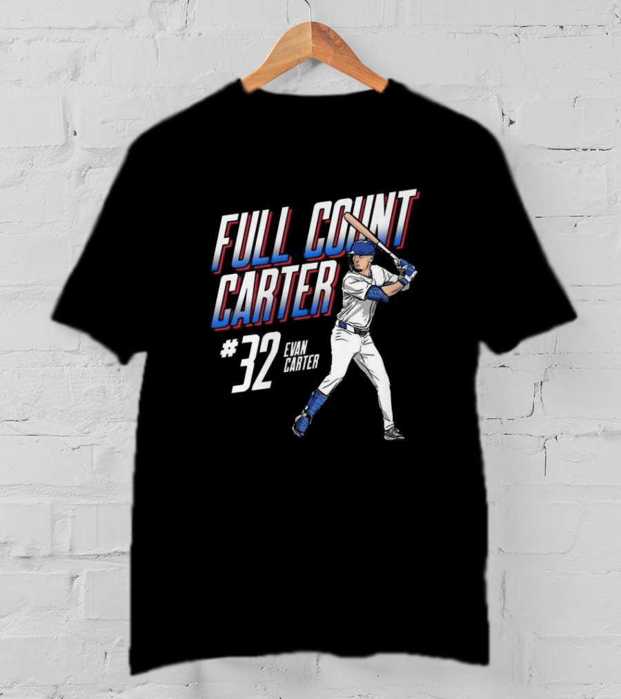 Full Count Carter #32 Evan Carter Texas Rangers Baseball Player T-Shirt