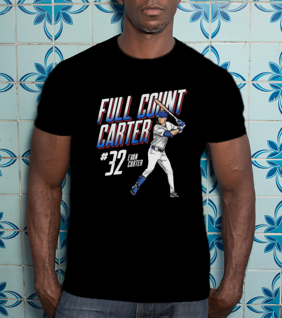 Full Count Carter #32 Evan Carter Texas Rangers Baseball Player T-Shirt