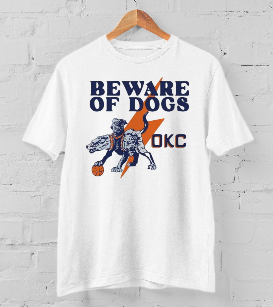 Beware Of Dogs OKC Thunder Basketball Team Lightning T-Shirt