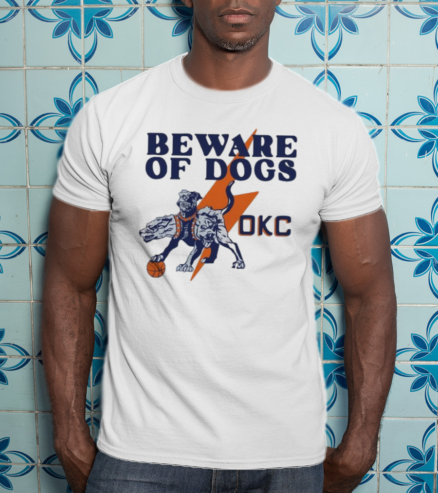 Beware Of Dogs OKC Thunder Basketball Team Lightning T-Shirt