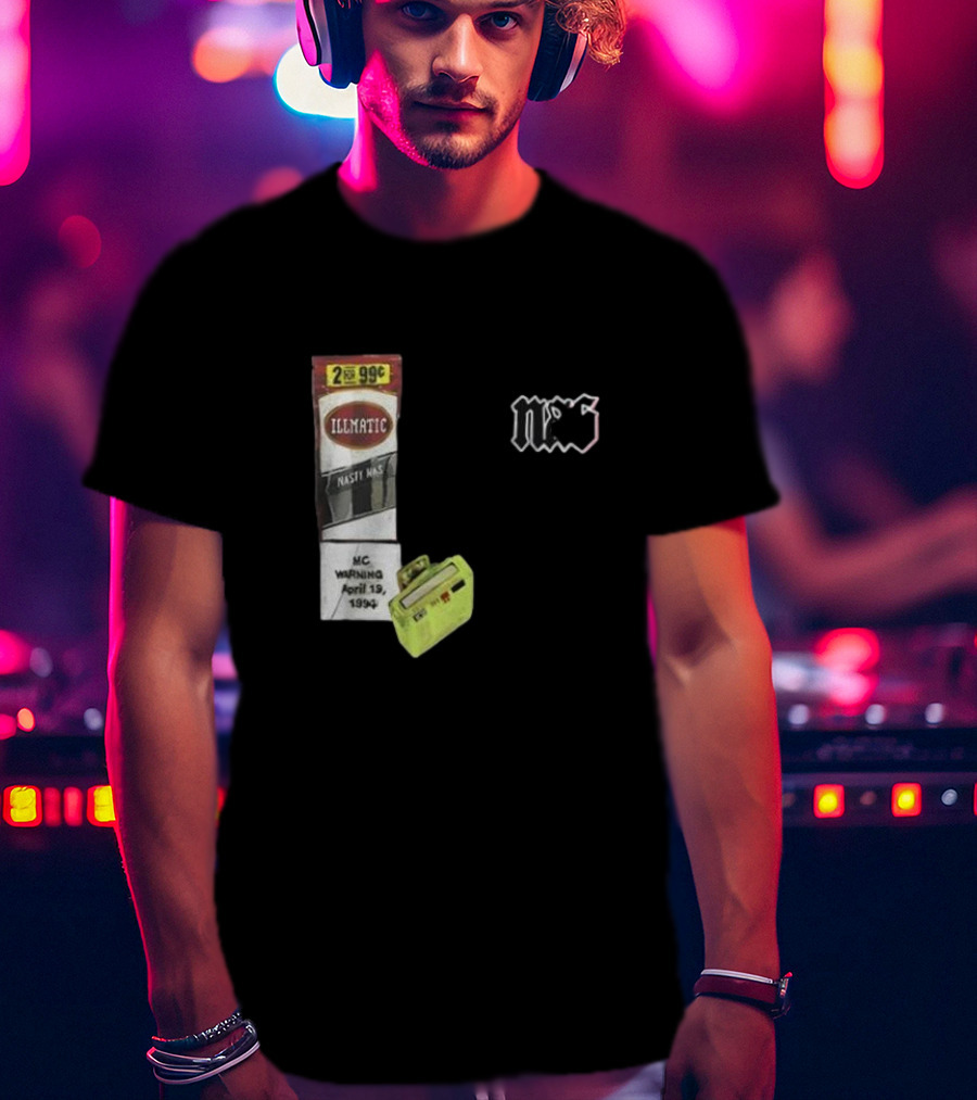 Original Nas 30 Years Illmatic MC Warning April 19 1994 Nasty Nas Iconic Off-Black T-Shirt