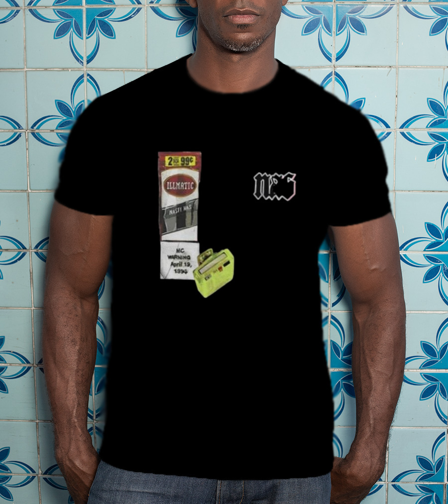 Original Nas 30 Years Illmatic MC Warning April 19 1994 Nasty Nas Iconic Off-Black T-Shirt