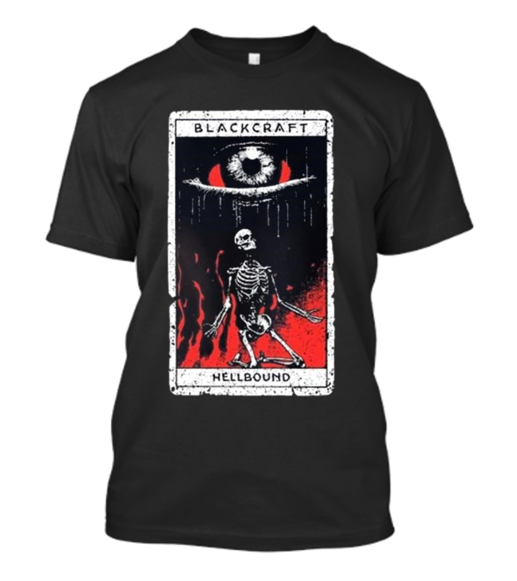 Blackcraft Cult Hellbound Tarot Skeleton Eye Flames T-Shirt
