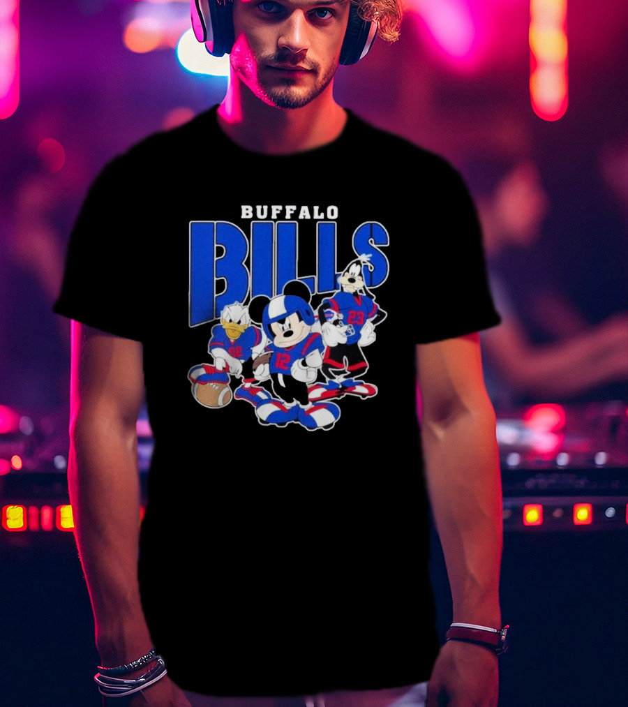 Buffalo Bills Mickey Donald Duck Goofy Football Team T-Shirt