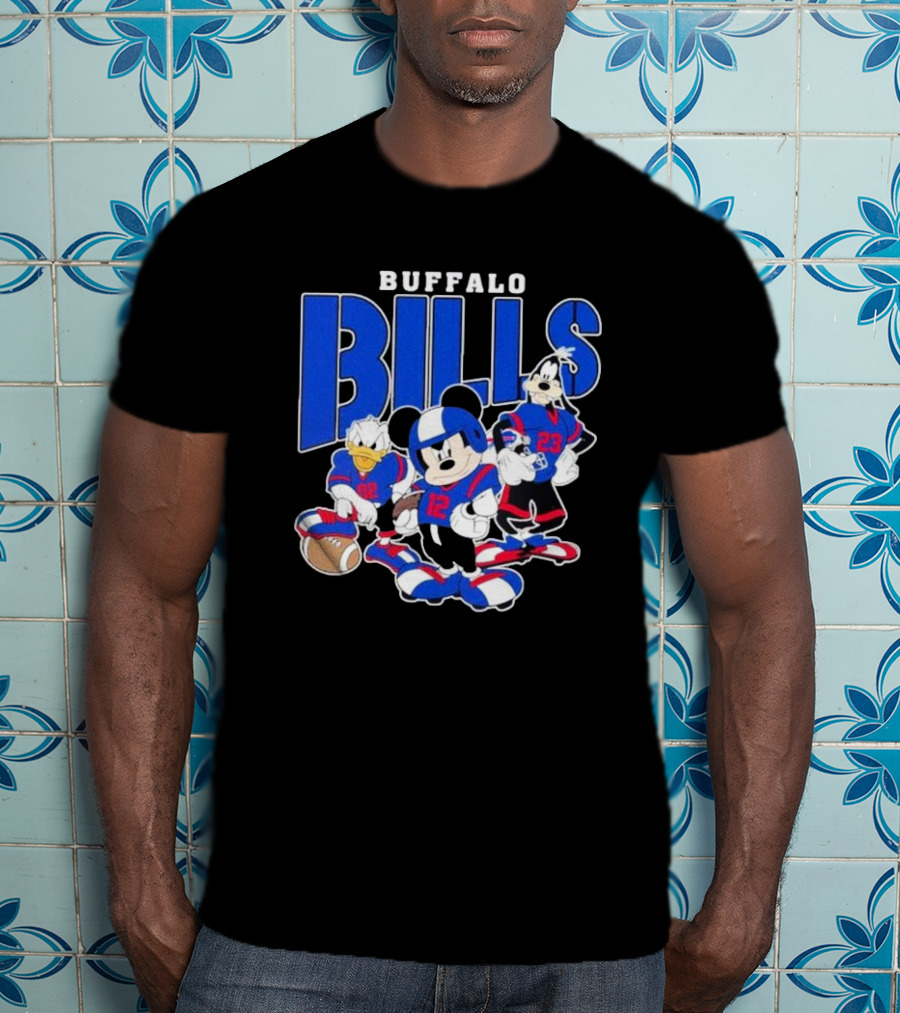 Buffalo Bills Mickey Donald Duck Goofy Football Team T-Shirt