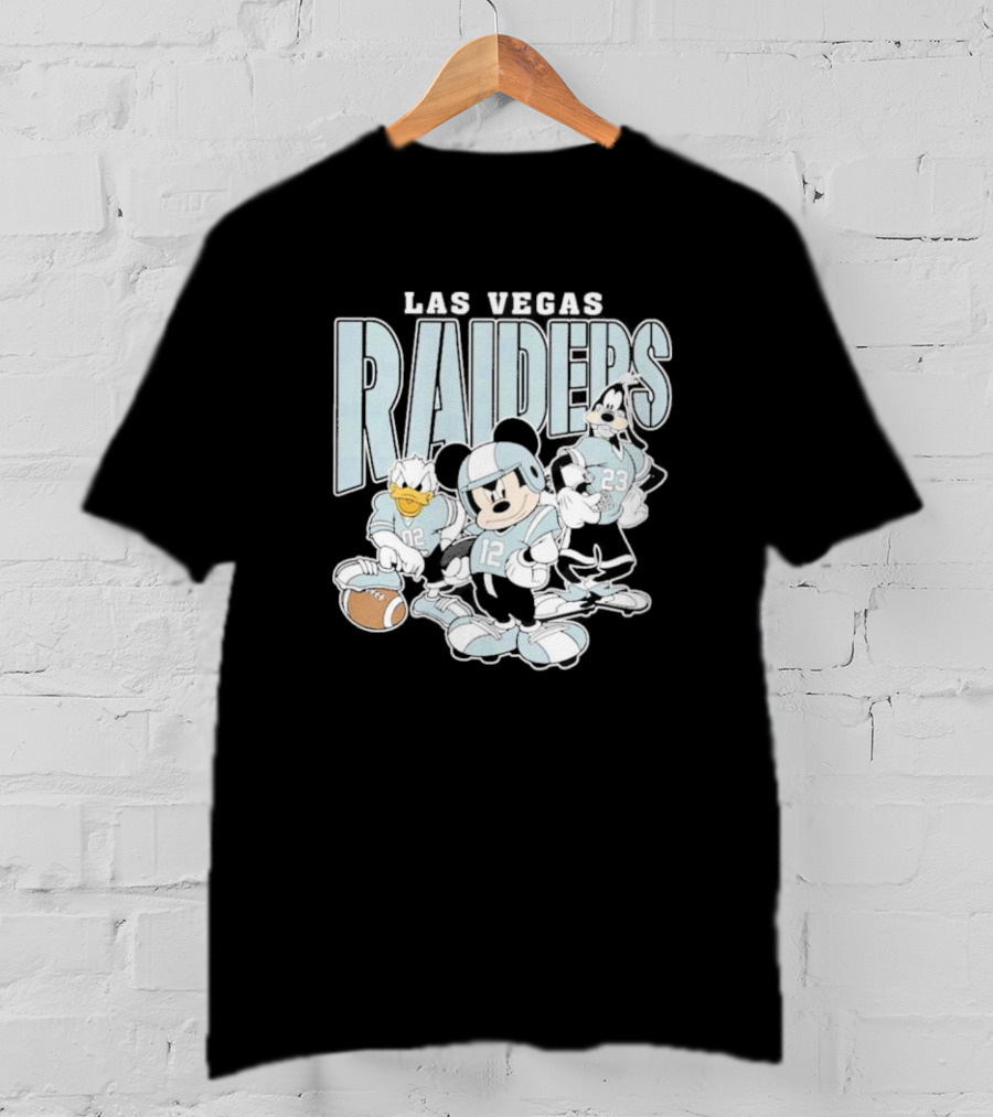 Las Vegas Raiders Mickey Mouse Donald Duck Goofy Football Team T-Shirt