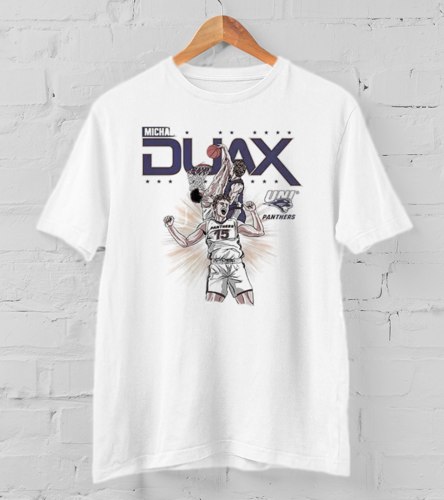 Northern Iowa Panthers Men's Basketball Michael Duax Dunking Action UNI Panthers T-Shirt