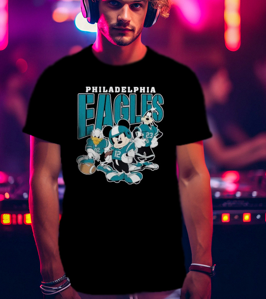 Philadelphia Eagles Mickey Donald Goofy Football Team T-Shirt