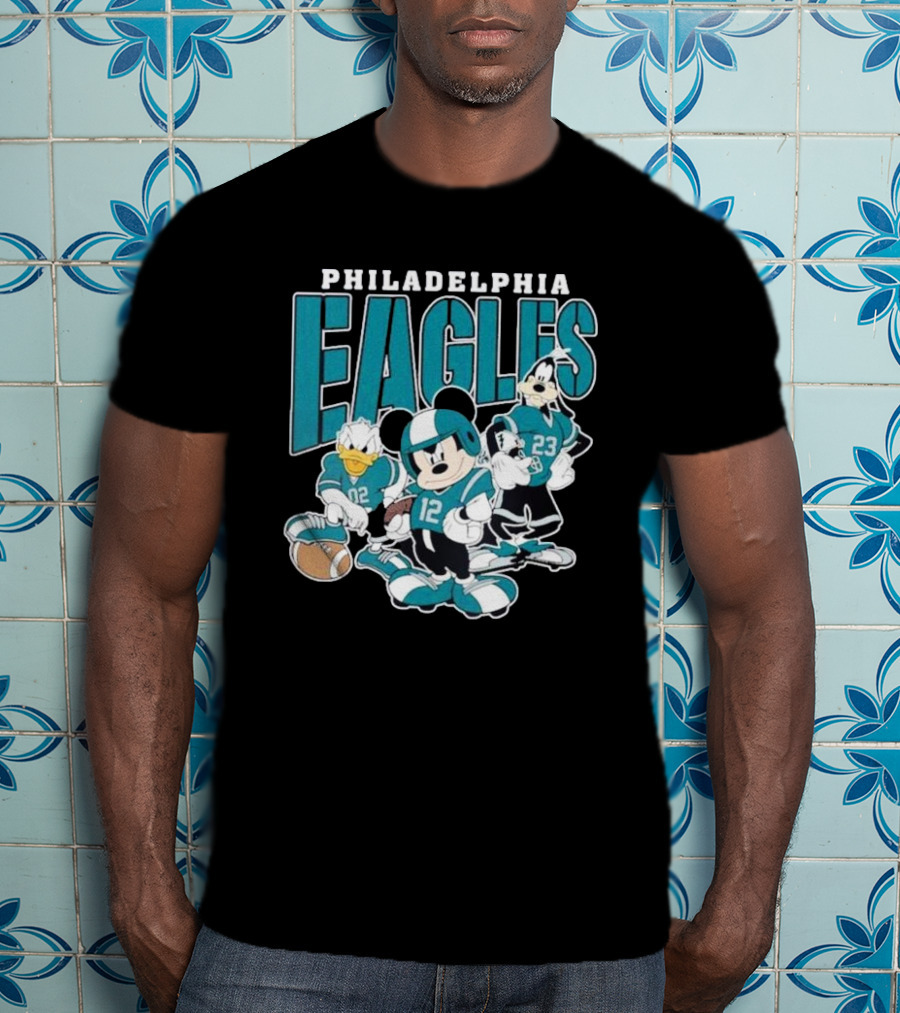 Philadelphia Eagles Mickey Donald Goofy Football Team T-Shirt