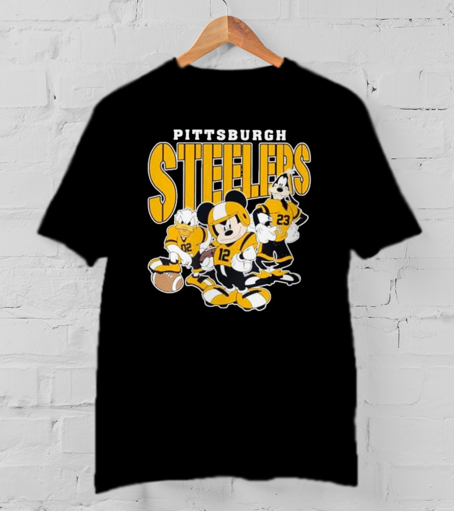 Pittsburgh Steelers Mickey Mouse Donald Duck Goofy Football Team T-Shirt