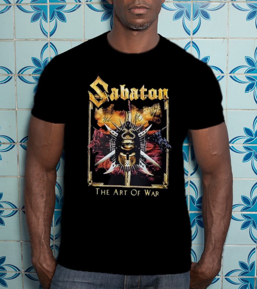 Sabaton Signed The Art Of War Album Cover T-Shirt