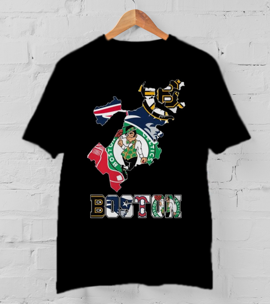 Boston Celtics Bruins Red Sox Patriots Boston Sports Pride T-Shirt