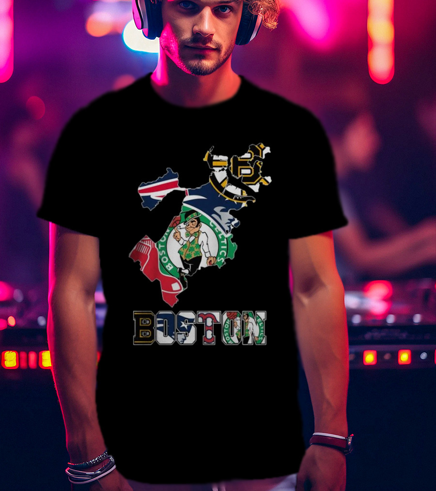Boston Celtics Bruins Red Sox Patriots Boston Sports Pride T-Shirt