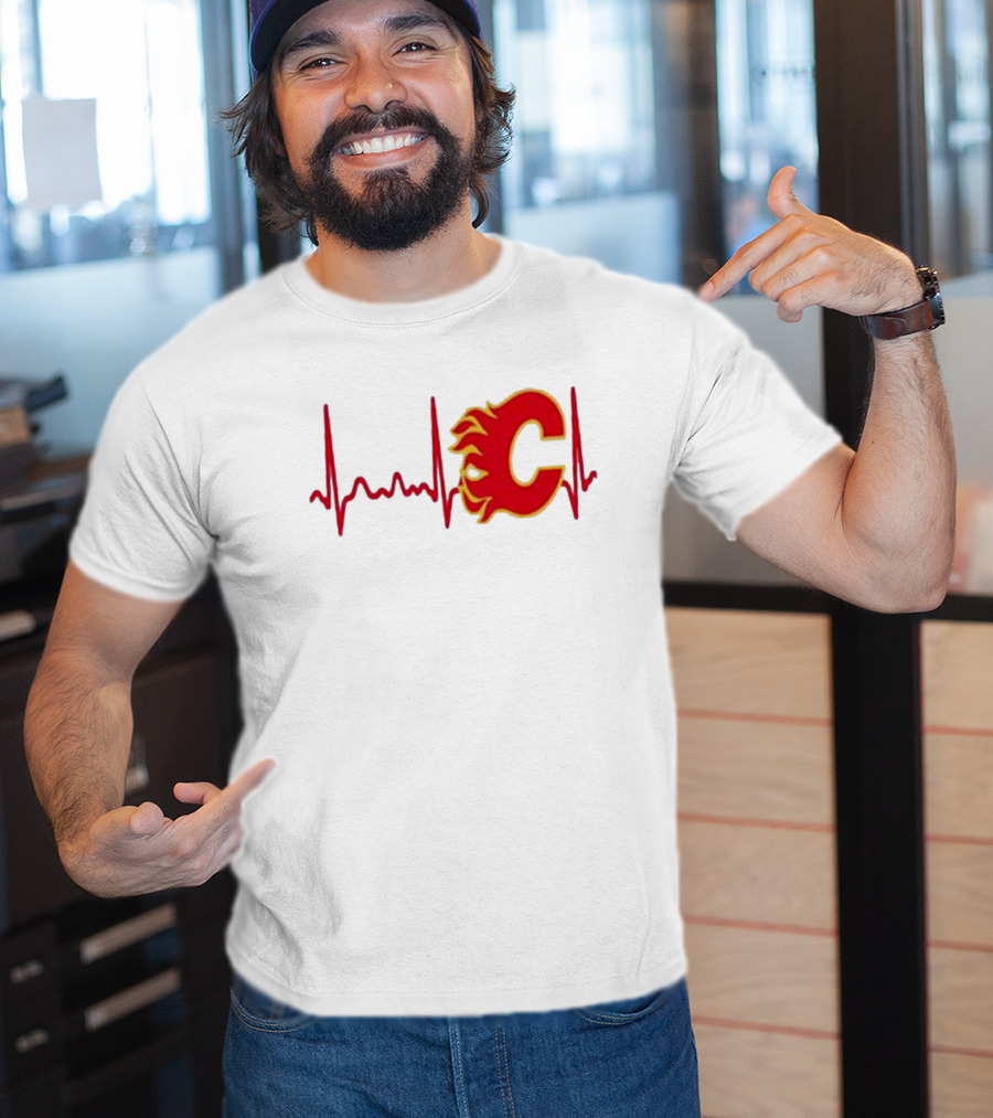 Calgary Flames Heartbeat T-Shirt