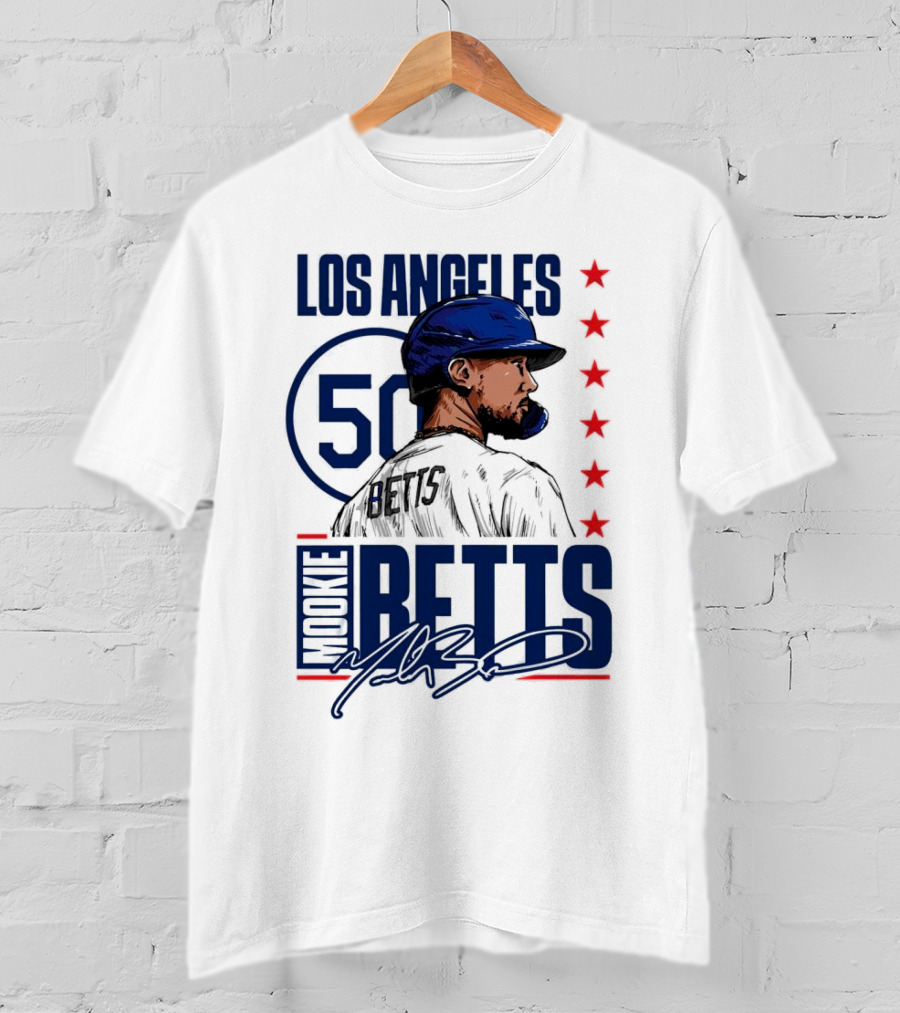 Mookie Betts 50 Los Angeles Dodgers Baseball Stars T-Shirt