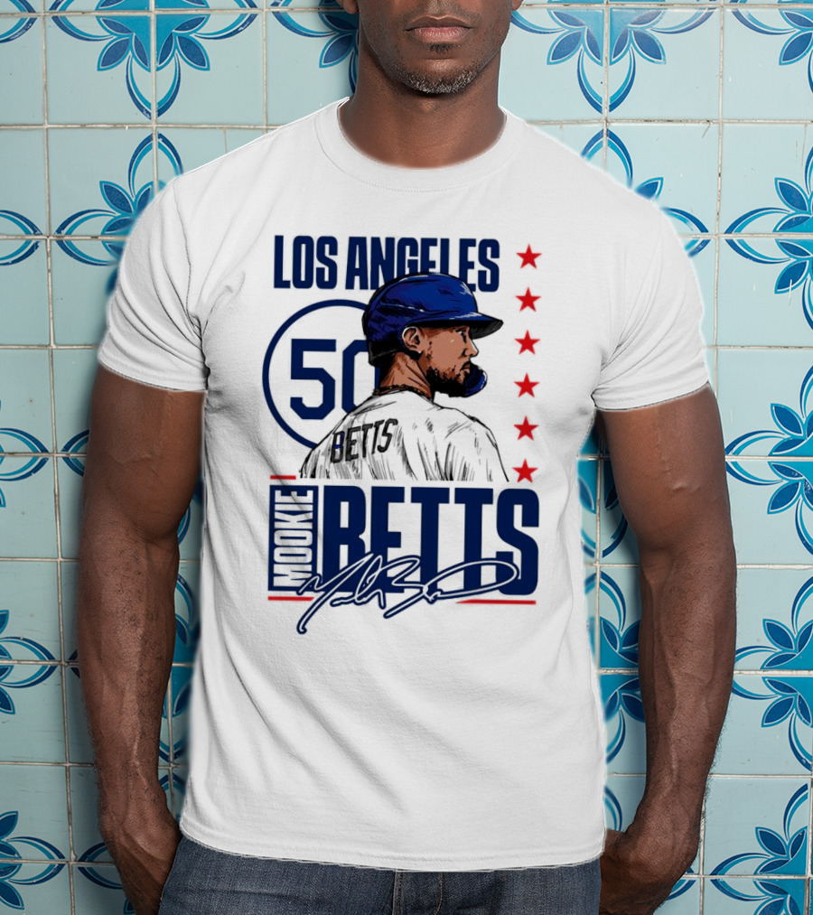 Mookie Betts 50 Los Angeles Dodgers Baseball Stars T-Shirt