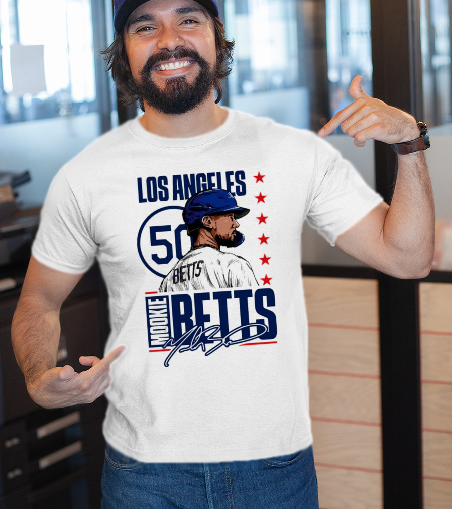 Mookie Betts 50 Los Angeles Dodgers Baseball Stars T-Shirt