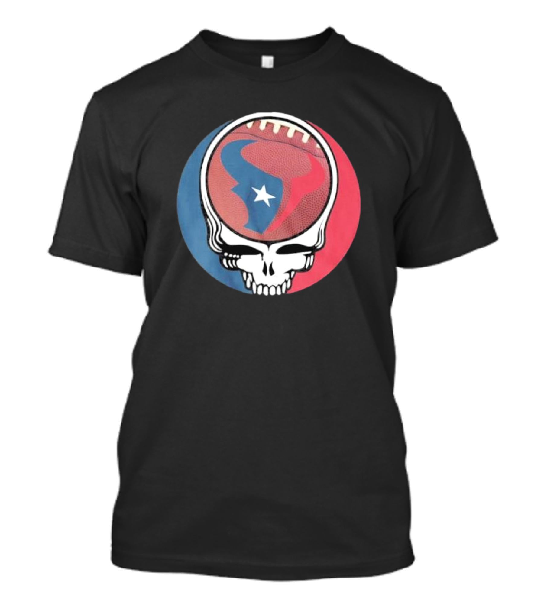 Original Houston Texans Grateful Dead Football Skull T-Shirt
