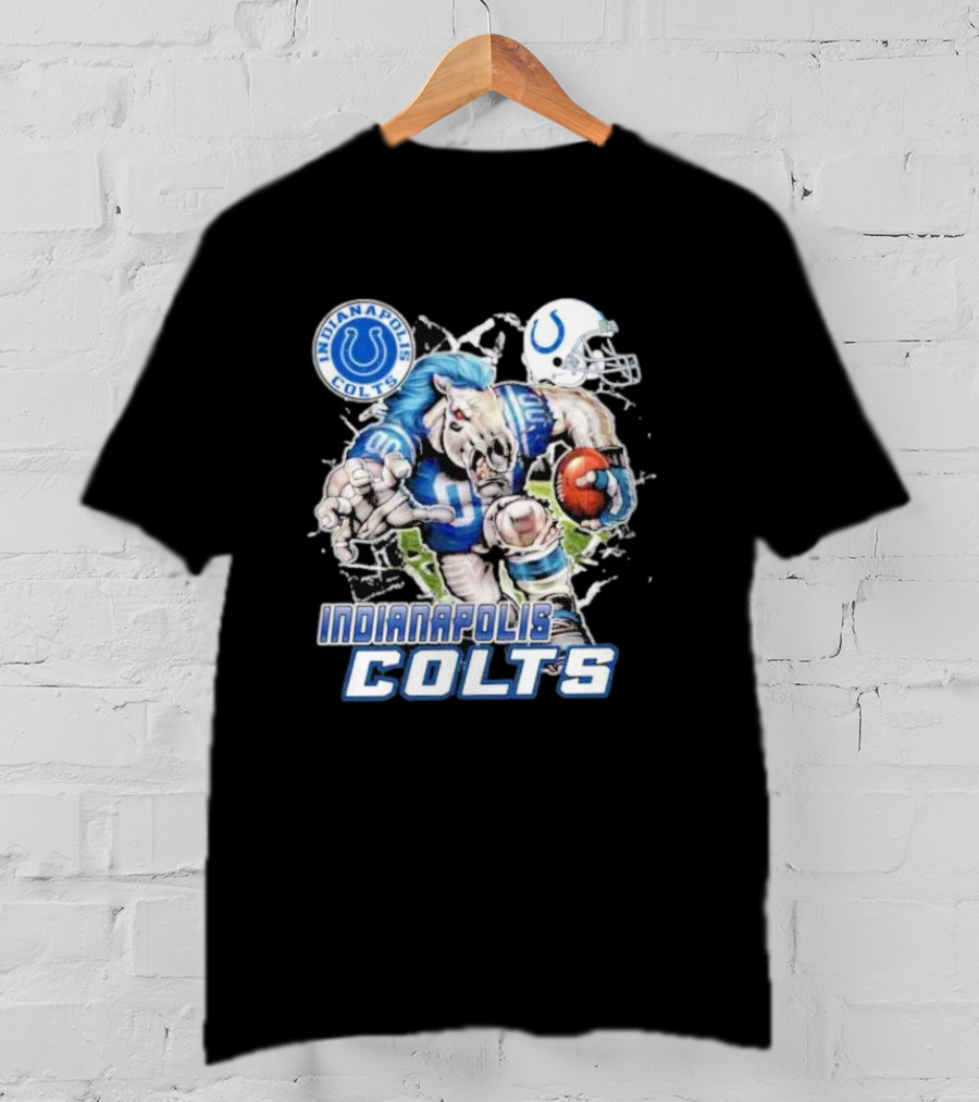 Indianapolis Colts Mascot Breaking Through Wall Vintage T-Shirt