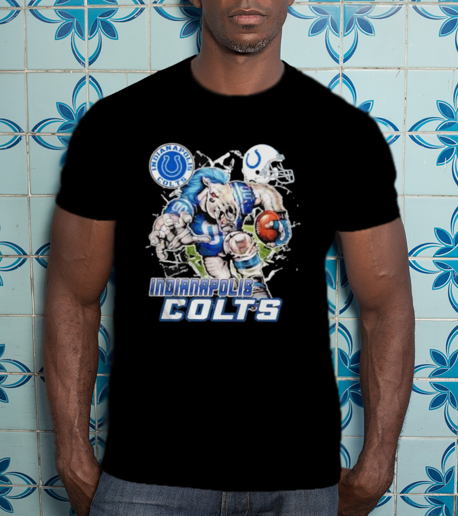 Indianapolis Colts Mascot Breaking Through Wall Vintage T-Shirt