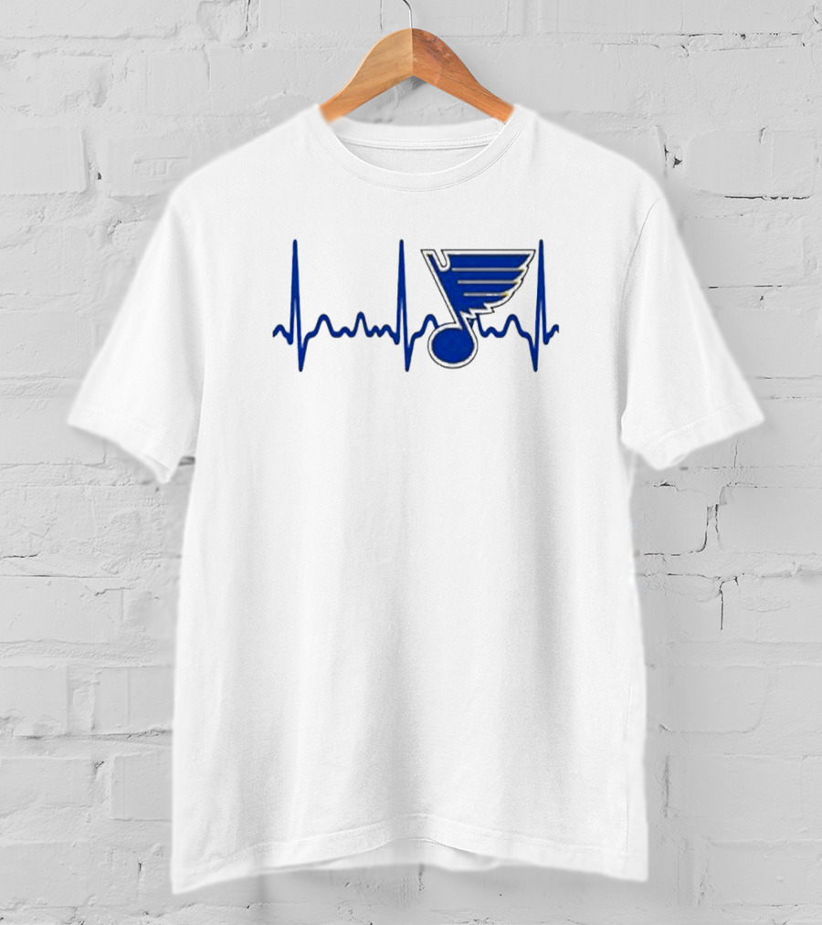 St Louis Blues Heartbeat Hockey T-Shirt