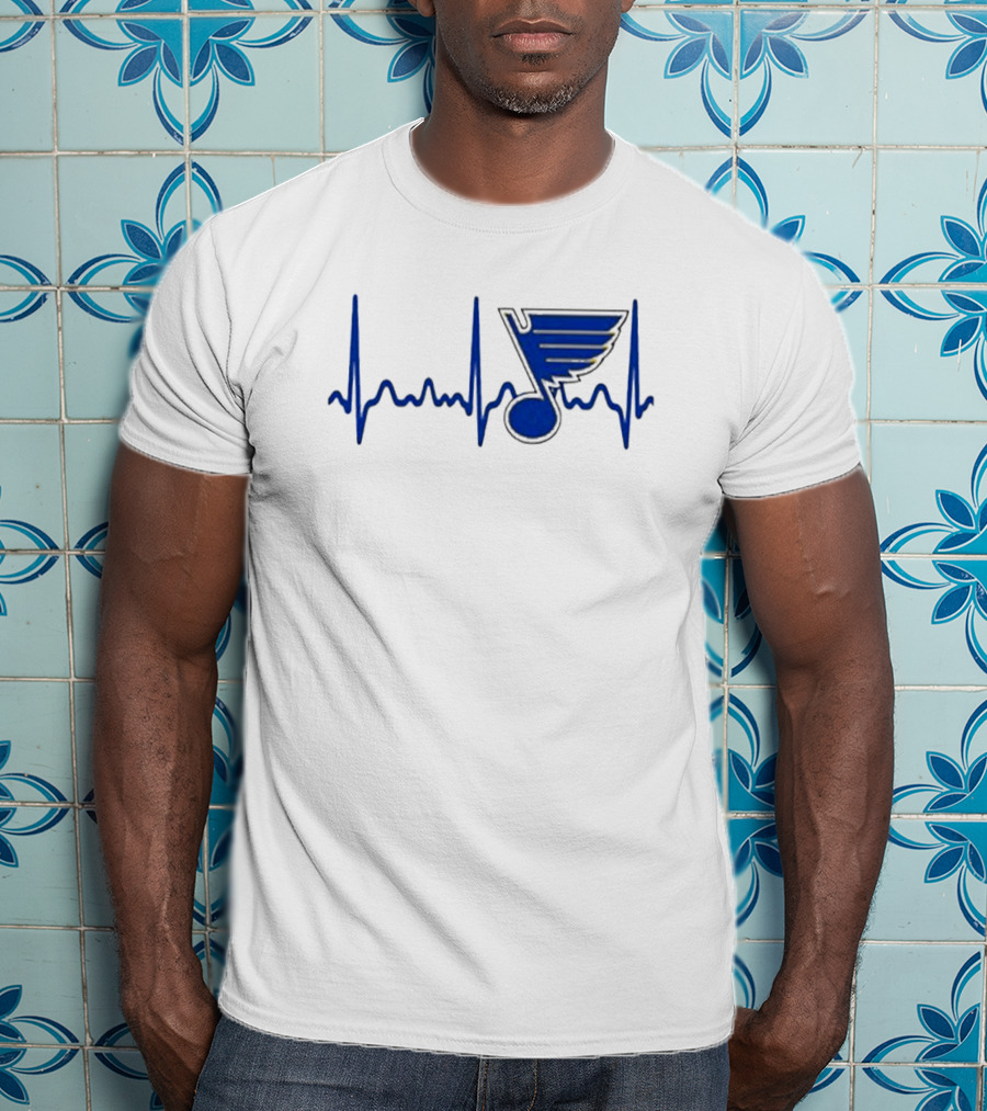 St Louis Blues Heartbeat Hockey T-Shirt
