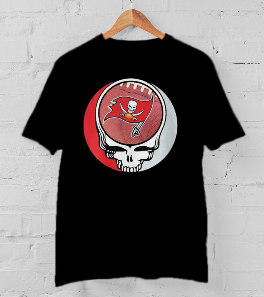 Tampa Bay Buccaneers Grateful Dead Skull Logo Custom T-Shirt