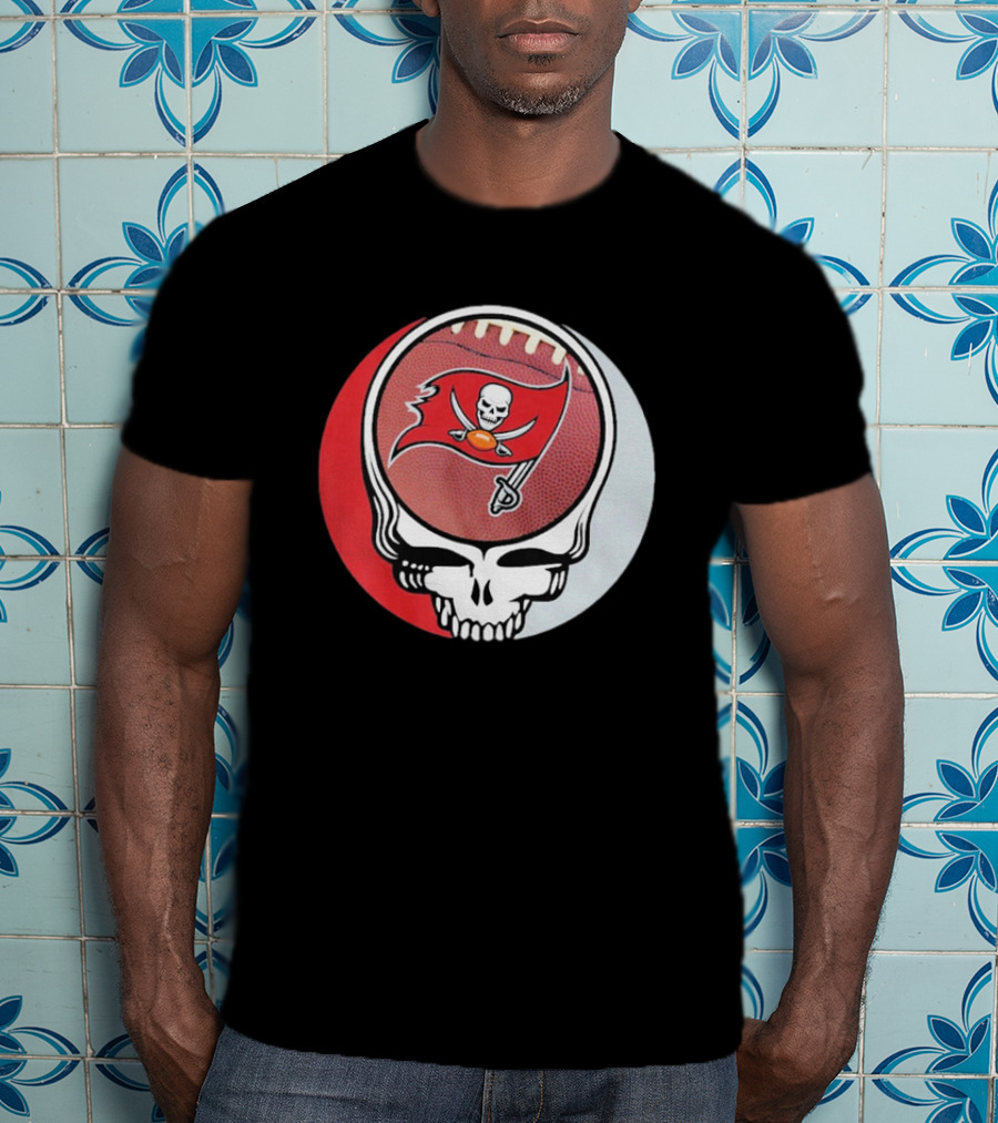 Tampa Bay Buccaneers Grateful Dead Skull Logo Custom T-Shirt