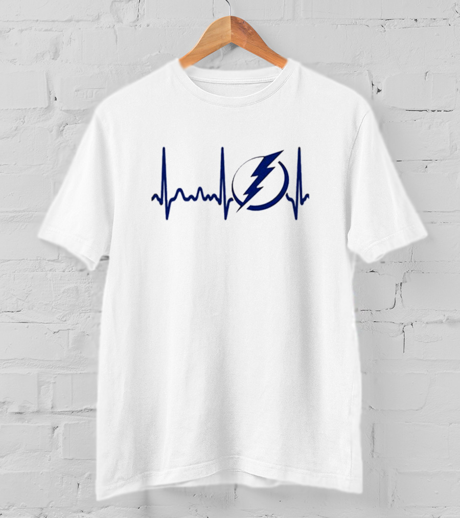 Tampa Bay Lightning Heartbeat Symbol Hockey T-Shirt
