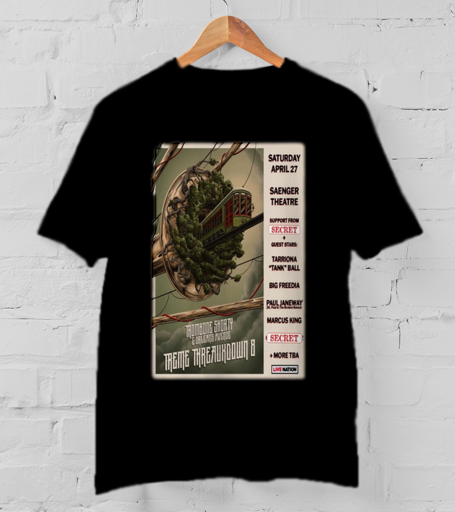 Trombone Shorty And Orleans Avenue Treme Threauxdown 8 Saenger Theatre April 27 With Tarriona Tank Ball And Big Freedia T-Shirt