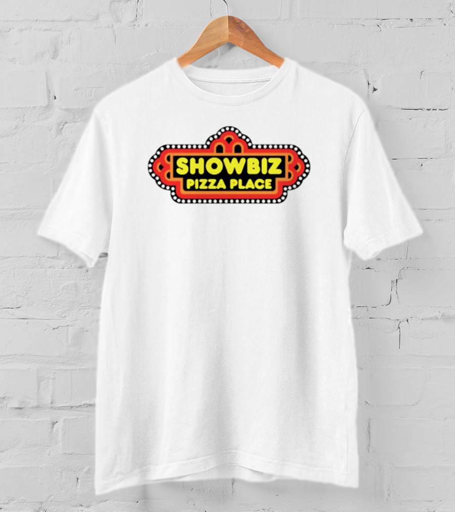 Showbiz Pizza Place Retro Neon Sign T-Shirt