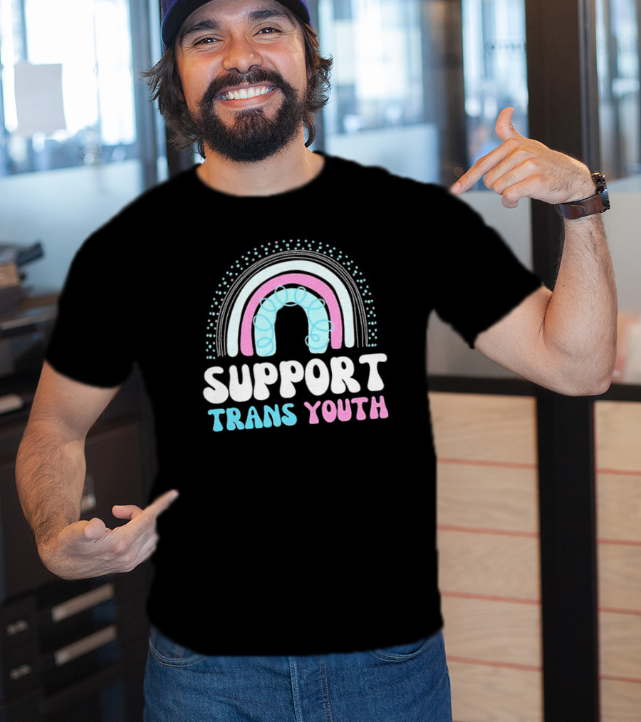 Support Trans Youth Rainbow Rights Ally Pride T-Shirt