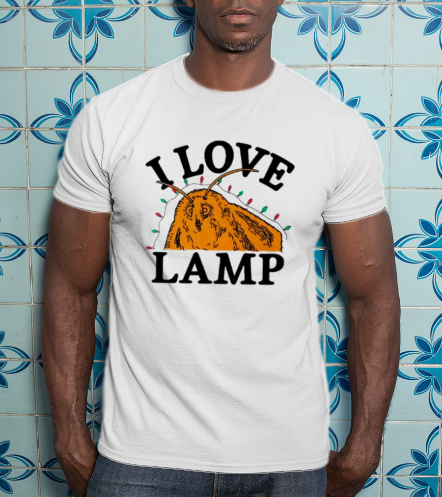 I Love Lamp Moth Christmas Lights T-Shirt