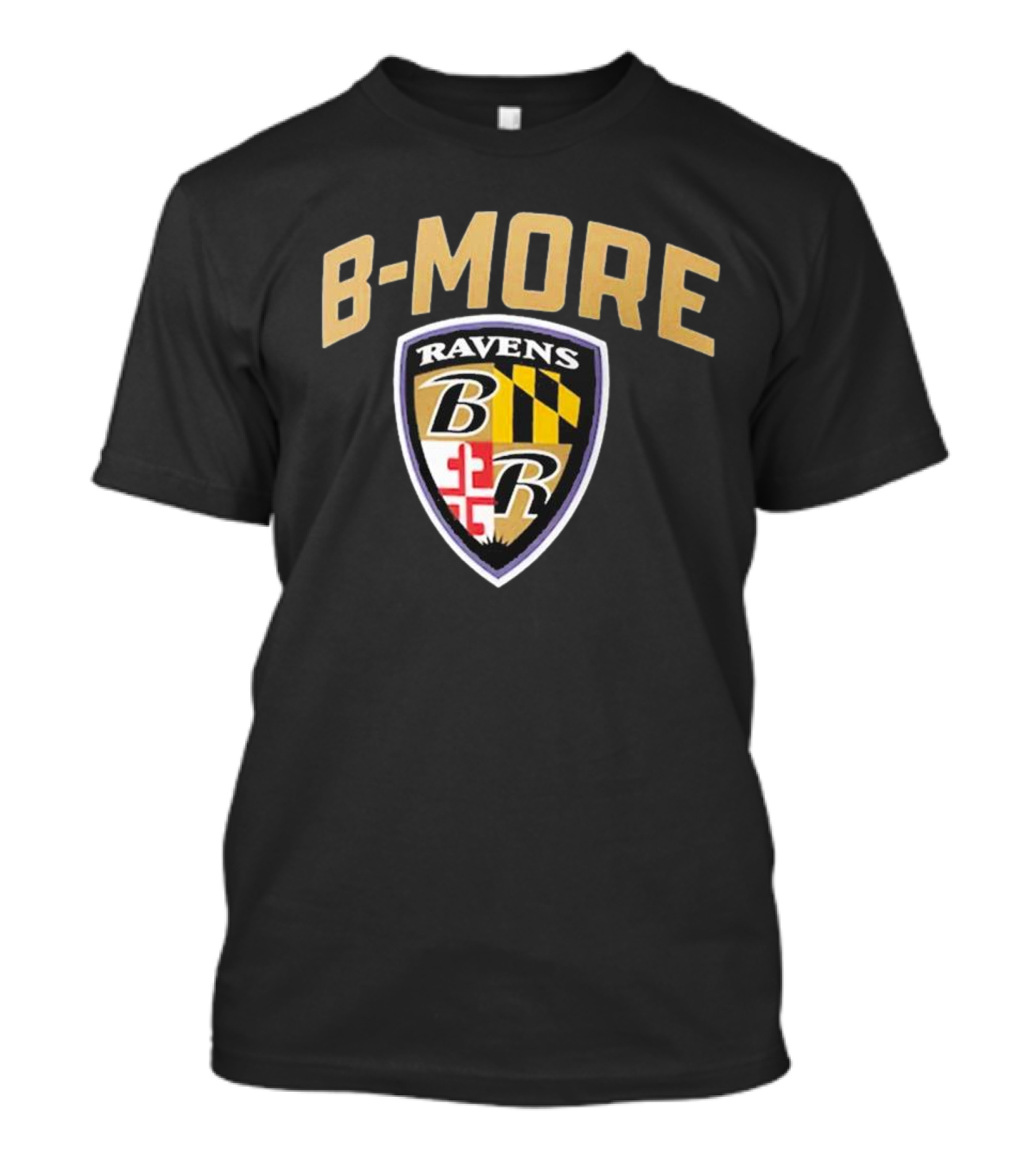 B-MORE Baltimore Ravens Logo Shield Ravens B R T-Shirt
