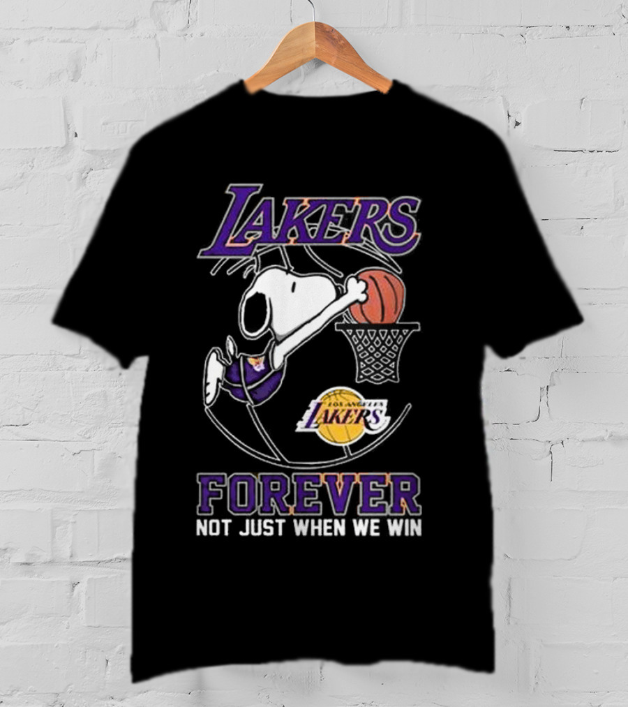 Los Angeles Lakers Snoopy Basketball Forever Not Just When We Win T-Shirt