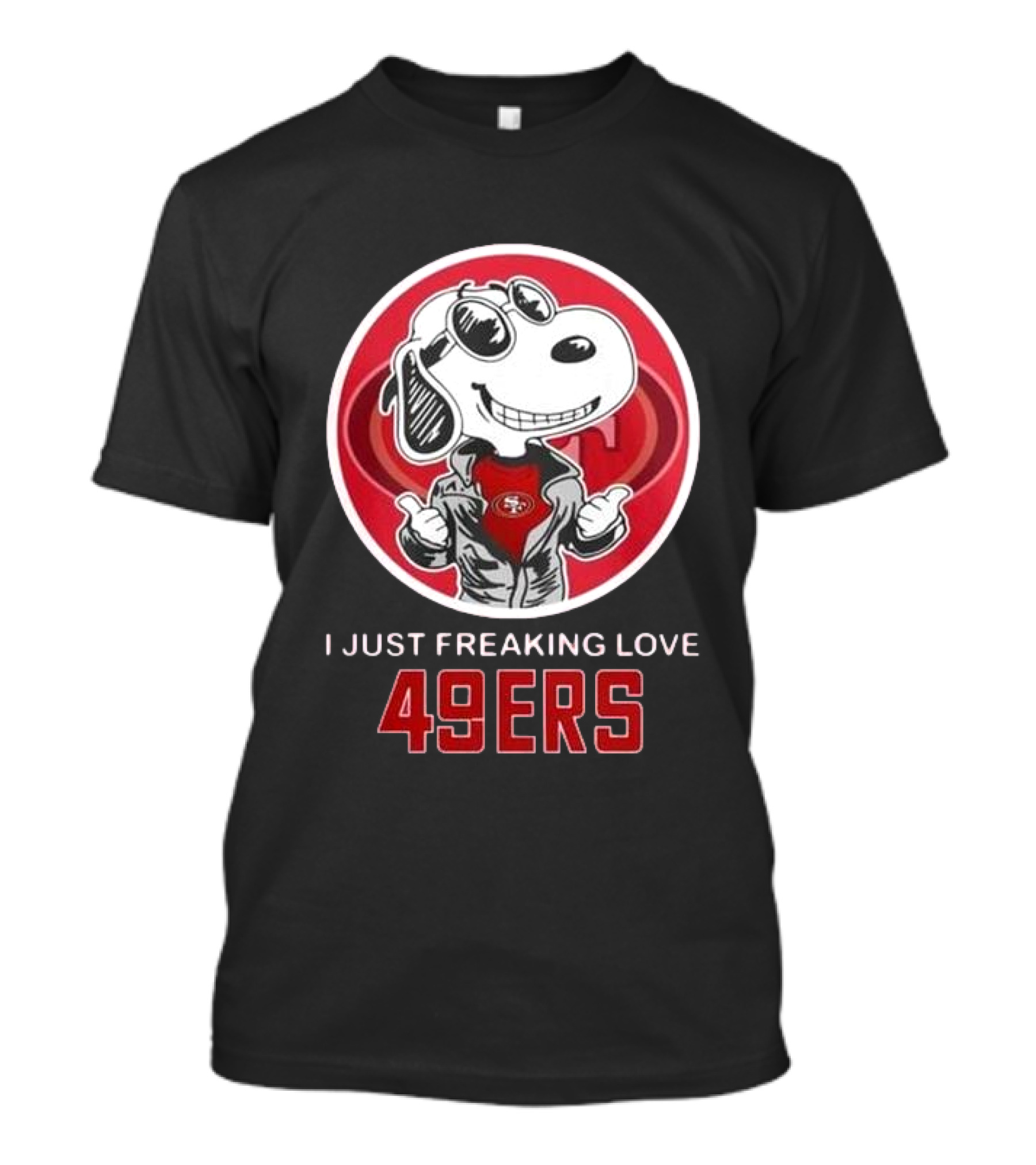 San Francisco 49ers Snoopy I Just Freaking Love 49ers T-Shirt