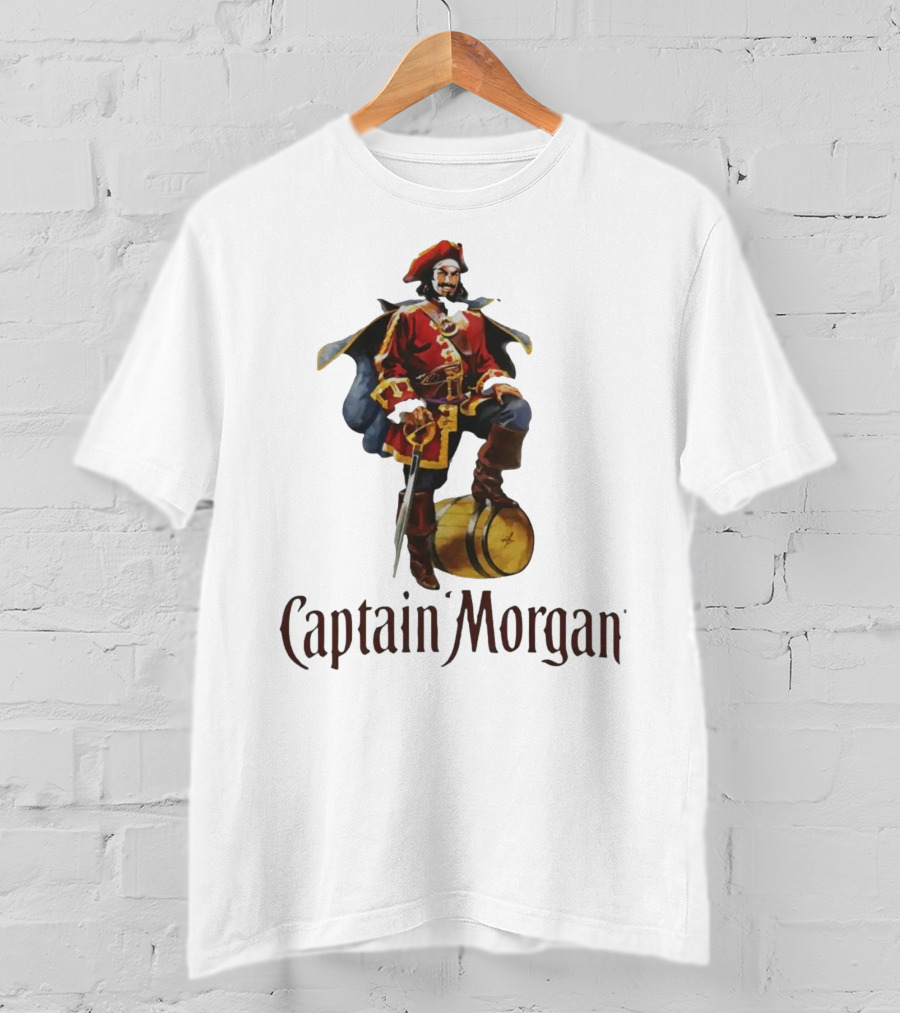 Captain Morgan Rum Pirate Standing On Barrel T-Shirt