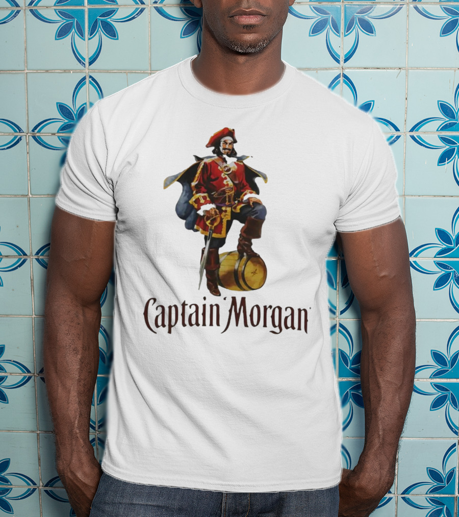Captain Morgan Rum Pirate Standing On Barrel T-Shirt