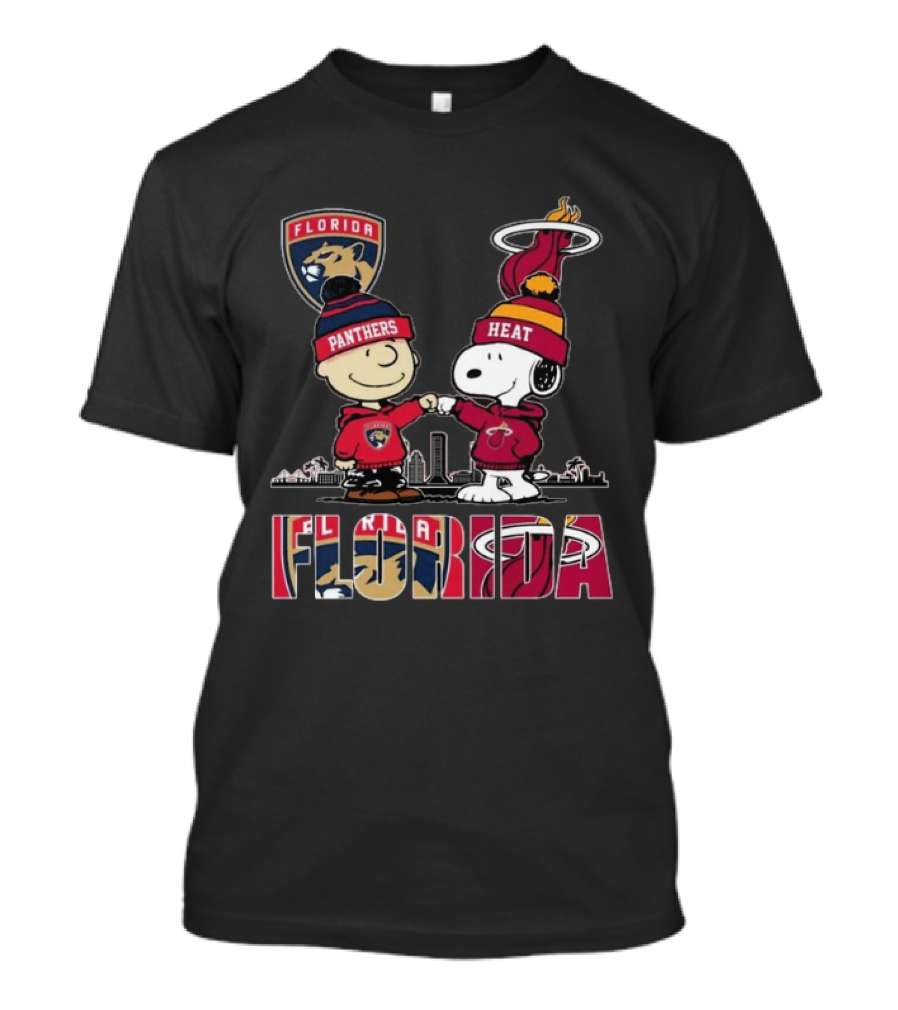 Florida Panthers Miami Heat Charlie Brown Snoopy Proud Florida T-Shirt