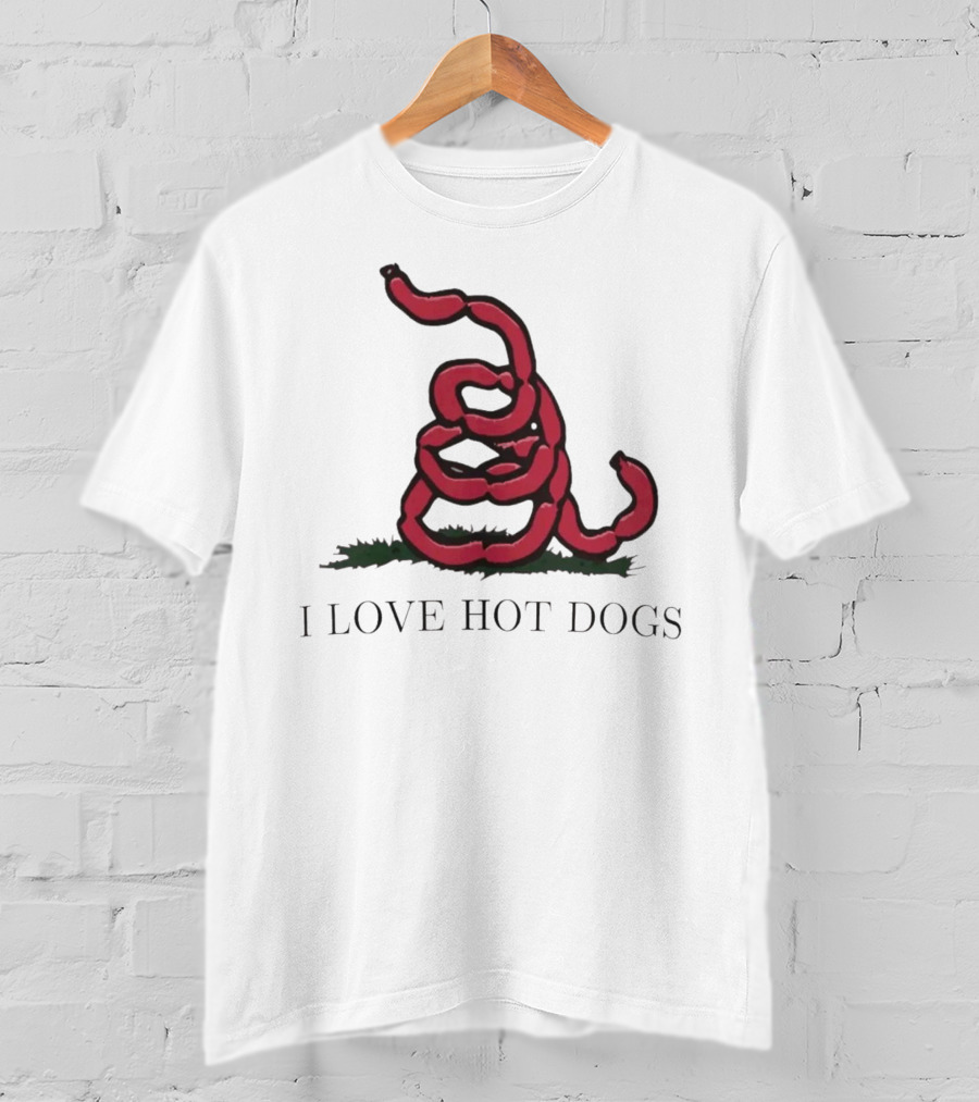 I Love Hot Dogs Spiral Sausage T-Shirt
