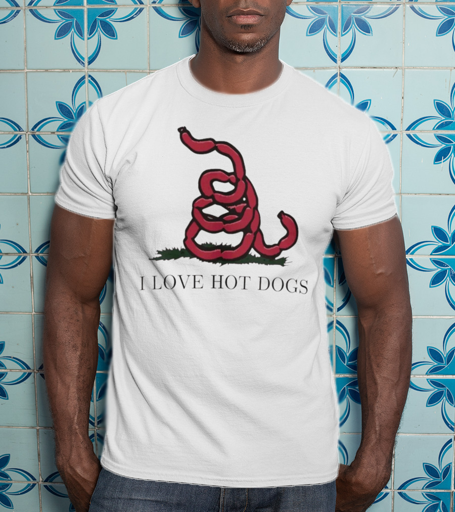 I Love Hot Dogs Spiral Sausage T-Shirt
