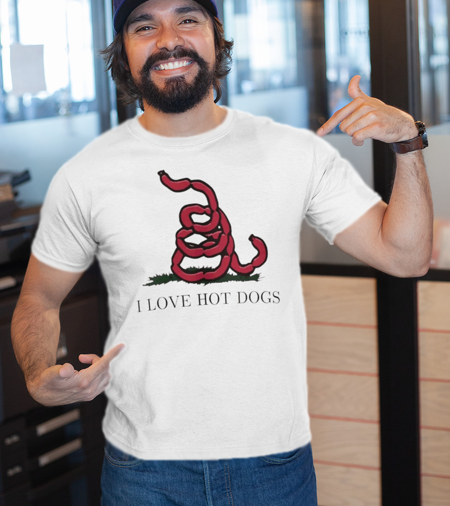 I Love Hot Dogs Spiral Sausage T-Shirt