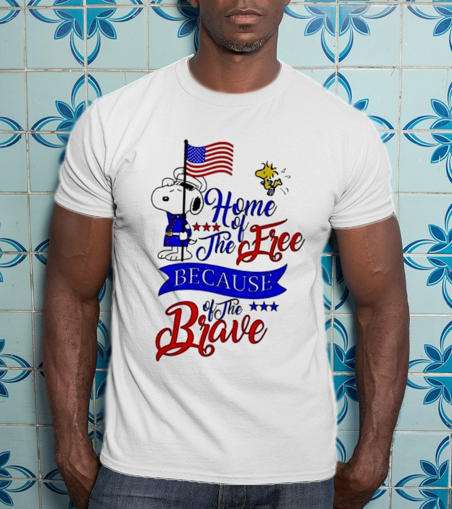 Snoopy Home Of The Free Because Of The Brave Independence Day T-Shirt