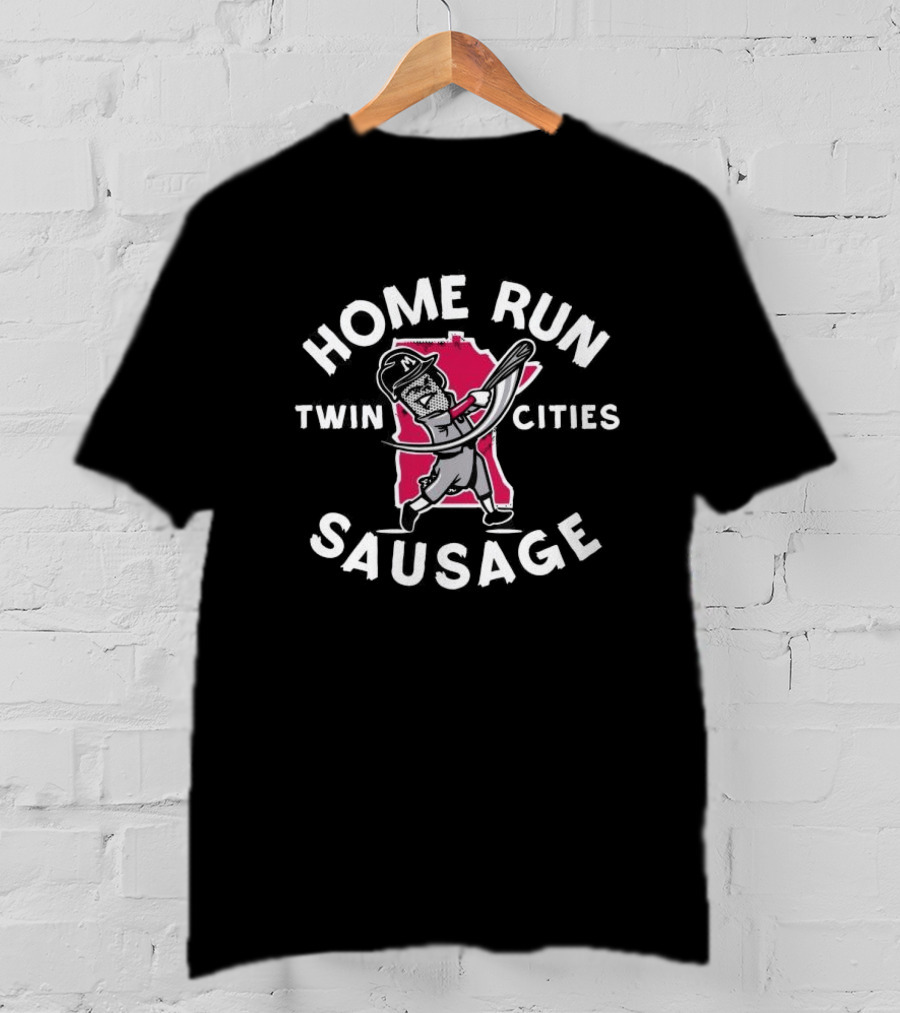 Minnesota Twin Cities Home Run Sausage Baseball T-Shirt