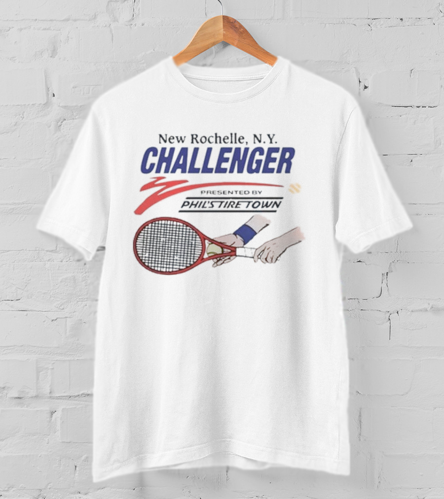 New Rochelle N.Y. Challenger Tennis Tournament Racket And Ball T-Shirt
