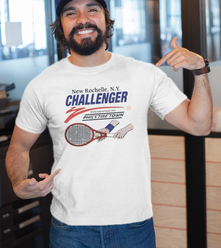 New Rochelle N.Y. Challenger Tennis Tournament Racket And Ball T-Shirt