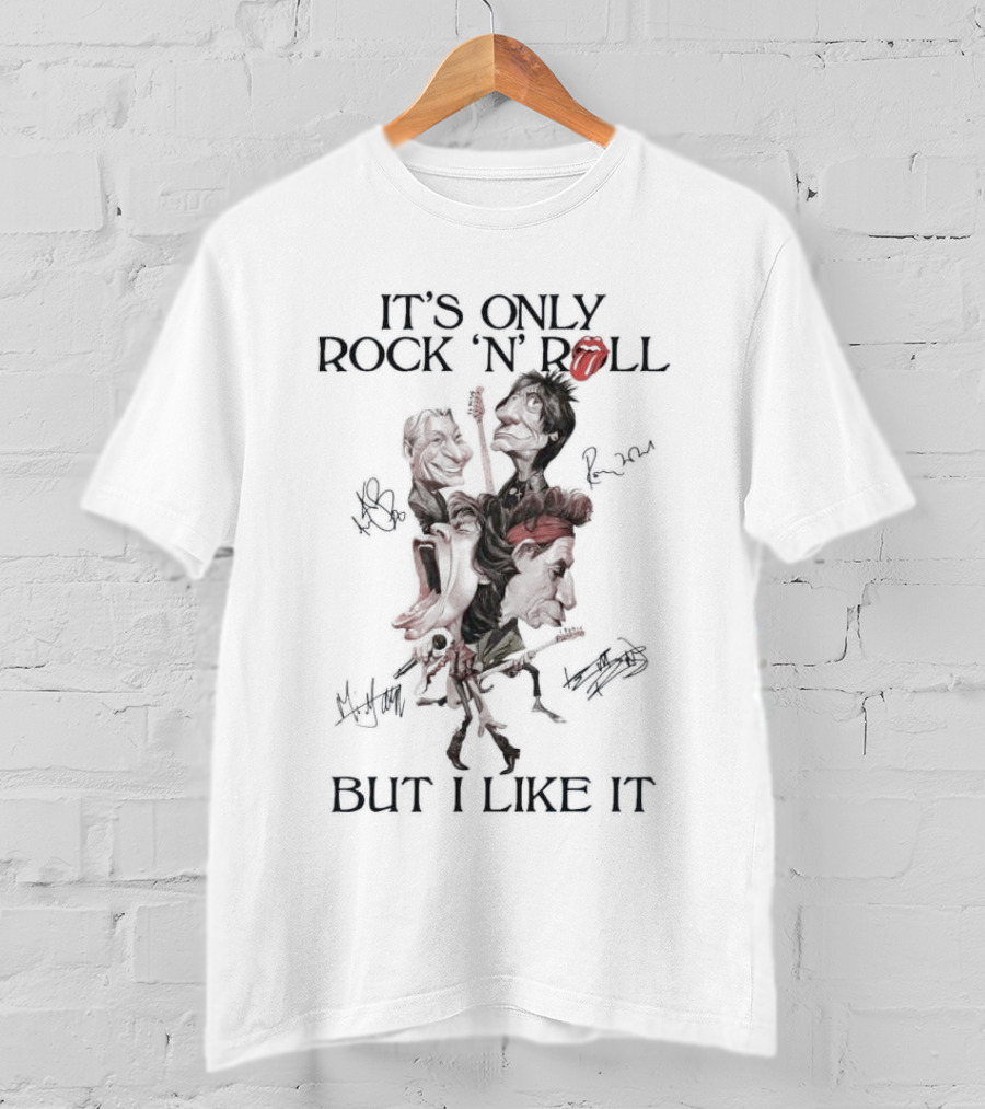 The Rolling Stones It's Only Rock 'N' Roll Signatures And Tongue T-Shirt