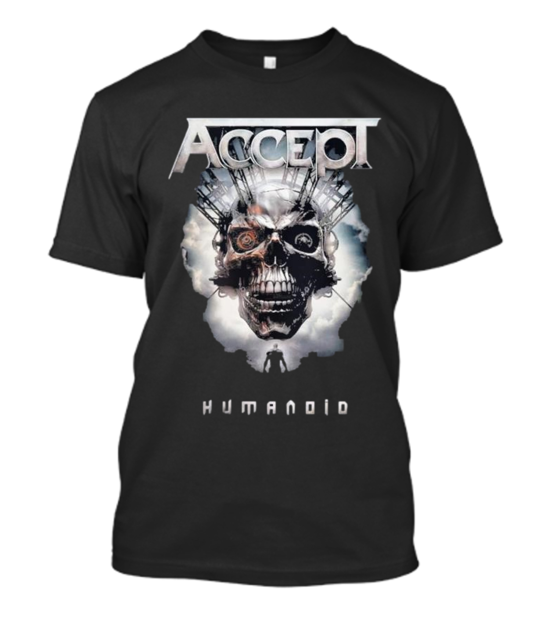 Accept Humanoid Skull Cybernetic T-Shirt