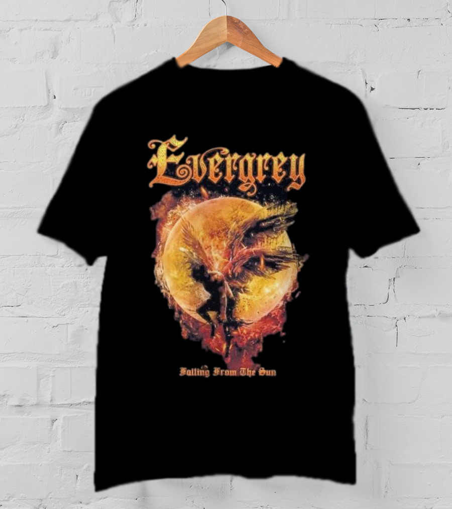 Evergrey Falling From The Sun Celestial Figure And Fiery Orb T-Shirt