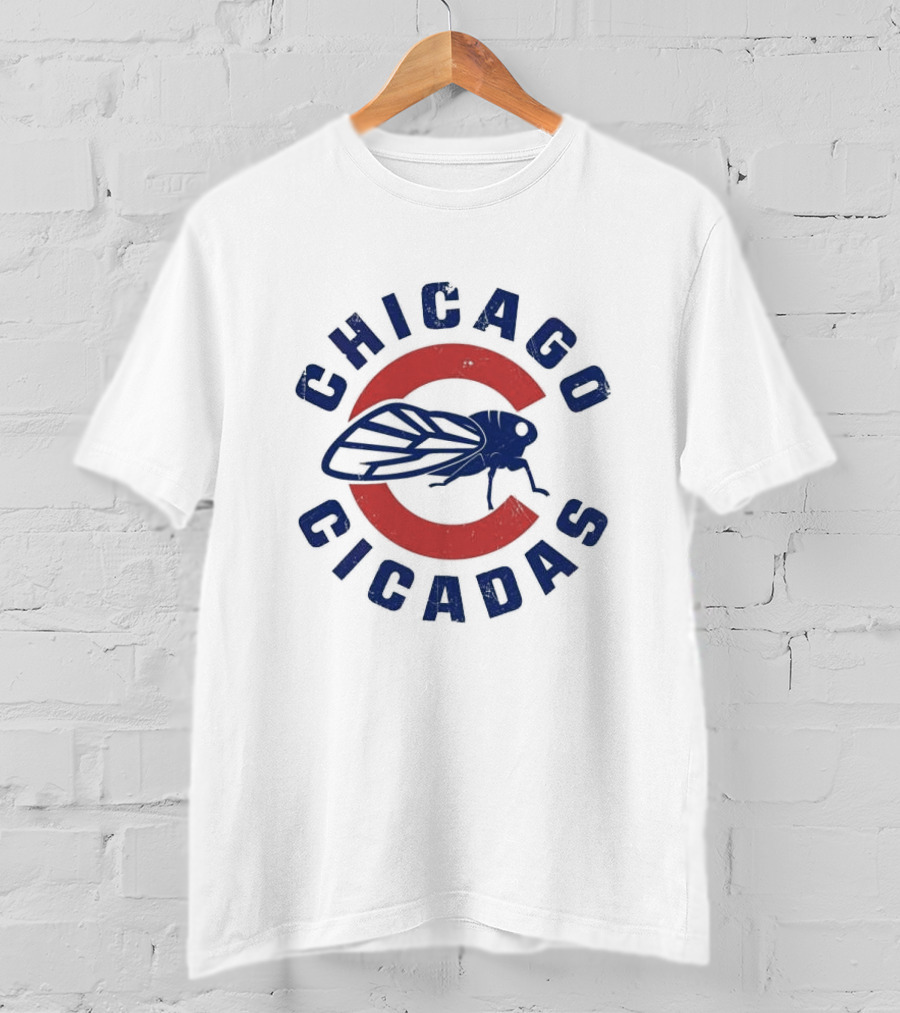 Chicago Cicadas Baseball Team Vintage Logo Icon With Red C And Large Cicada T-Shirt